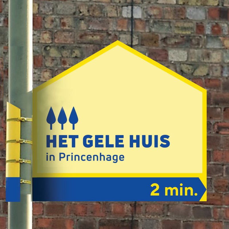bord aan lantaarnpaal