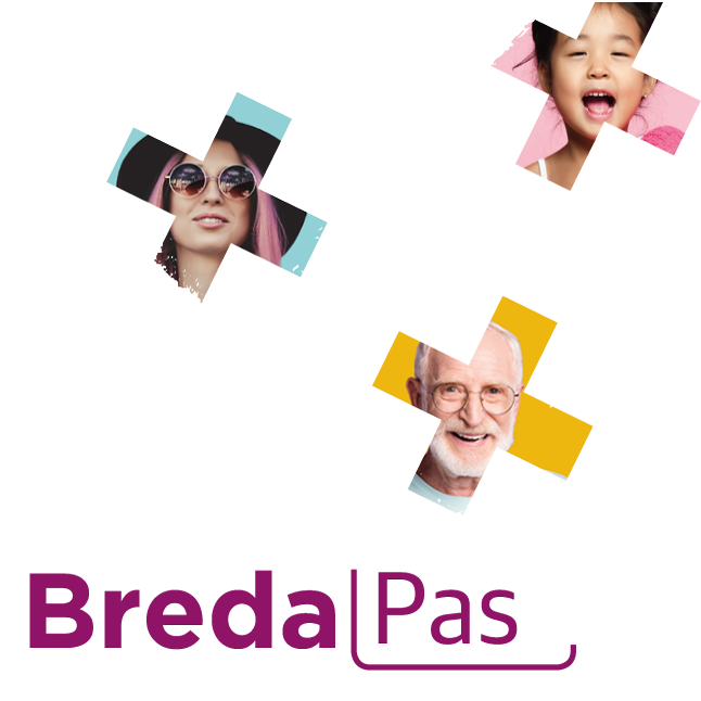 beeldmerk van de BredaPas met de 3 kruizen van Breda