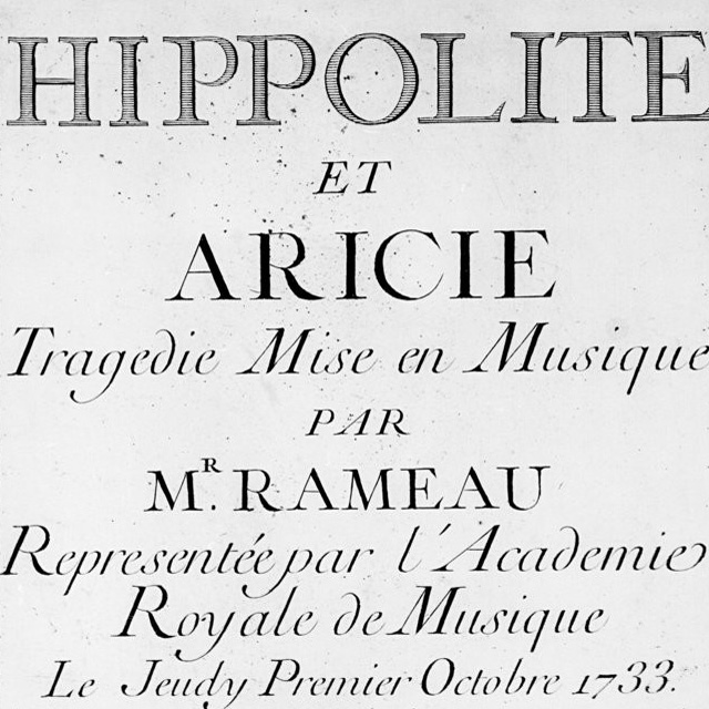 Voorzijde van muziekstuk Hippolite et Aricie