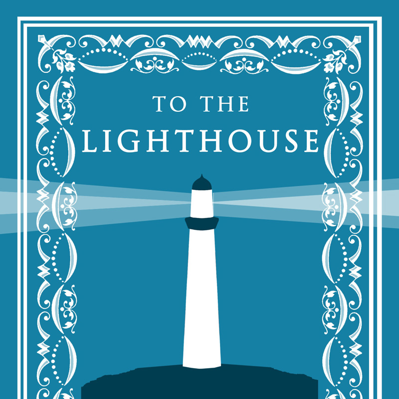 Voorzijde van het boek To te lighthouse met een afbeelding van een vuurtoren