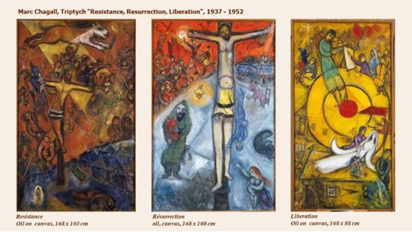 drie schilderijen van Marc Chagall