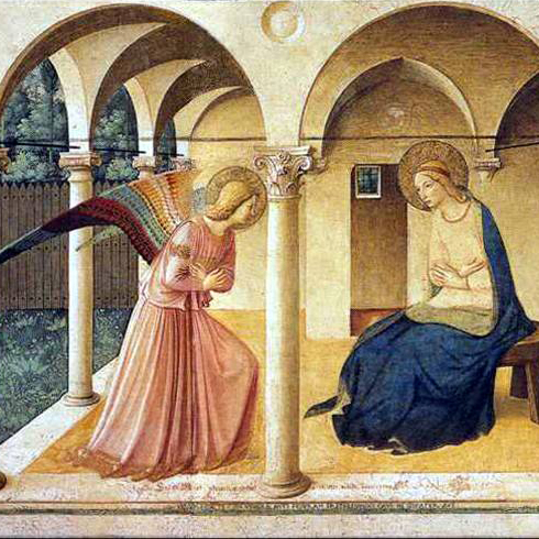 Engel kondigt de zwangerschap aan bij Maria